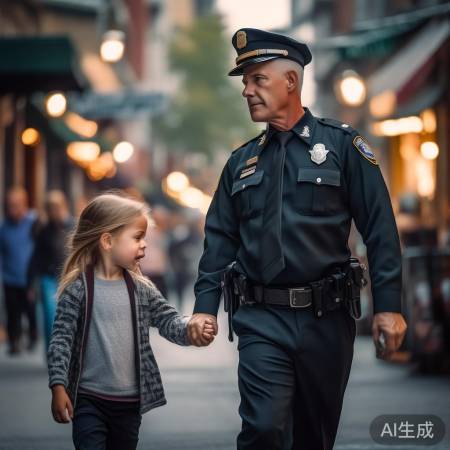 警长帮迷路小女孩回家