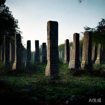 古老石柱阵，神秘力量象征