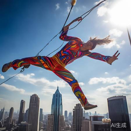 高空悬停表演，雄鹰翱翔