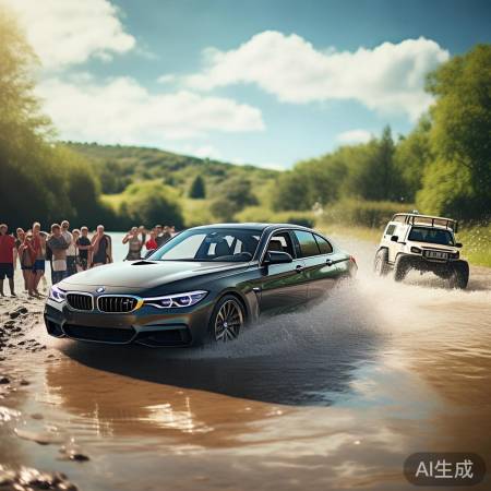 网友热议：宝马熄火，越野玩水