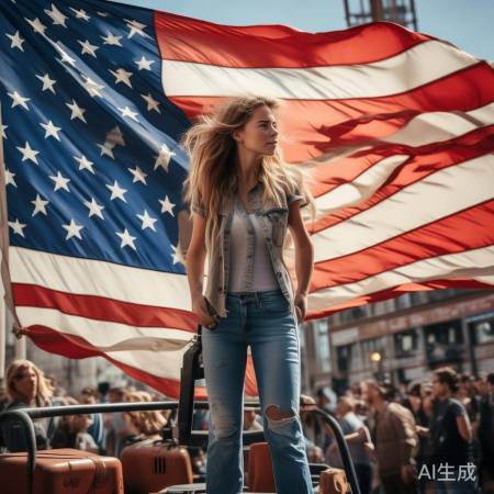 女子英勇踩叉车整理国旗，捍卫尊严瞬间走红