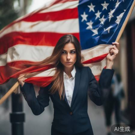 小姐姐守护国旗