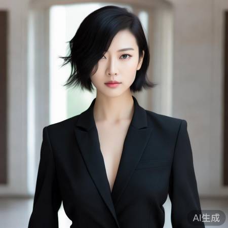 张柏芝黑西装造型惊艳亮相，网友：时尚达人！