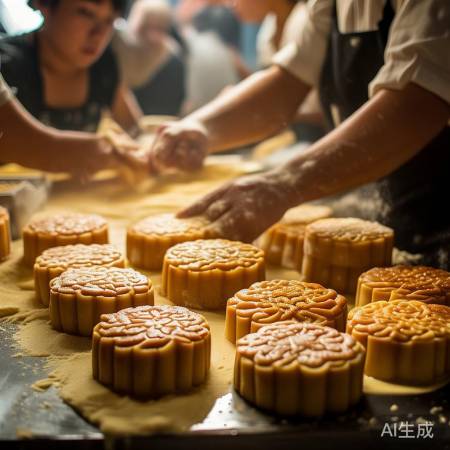 传统手工月饼，细节工艺佳