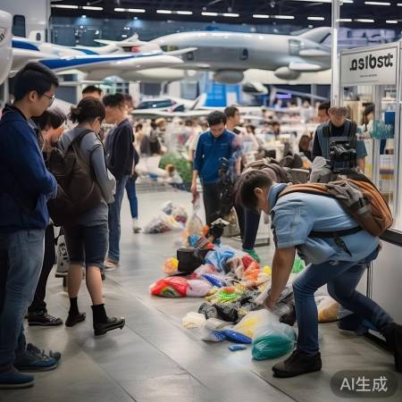 航展环保，自觉捡垃圾