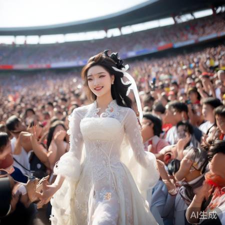 白娘子球迷互动，场面热闹