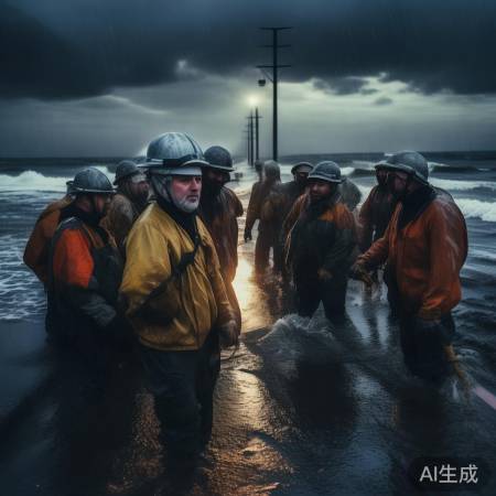 防台风，工作人员辛苦了