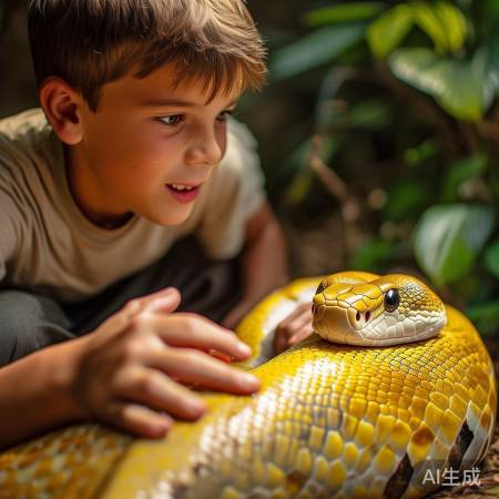 2米黄金蟒俘获男生心，宠物展奇遇记
