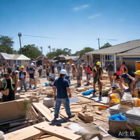 台风后重建，共抗疫情