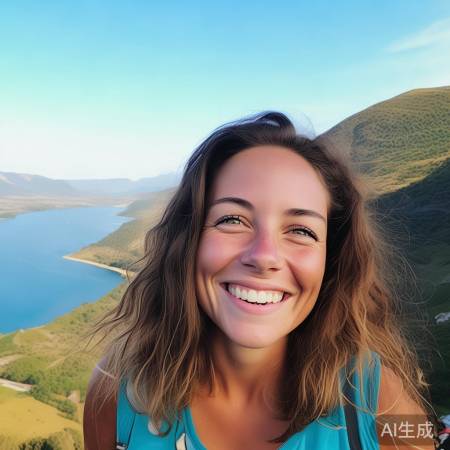 旅行留影，笑容灿烂