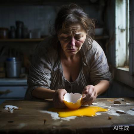 鸡蛋破碎，大姐泪如雨下
