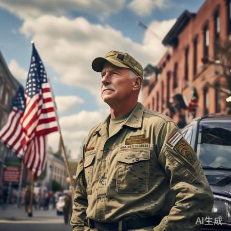 退伍老兵插国旗引思考