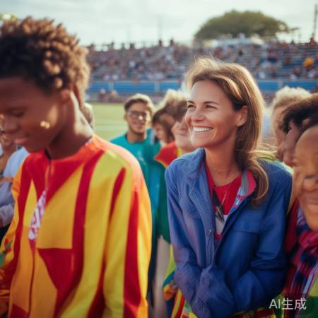 校运会一幕：男生短袖意外走红，女老师笑颜成焦点