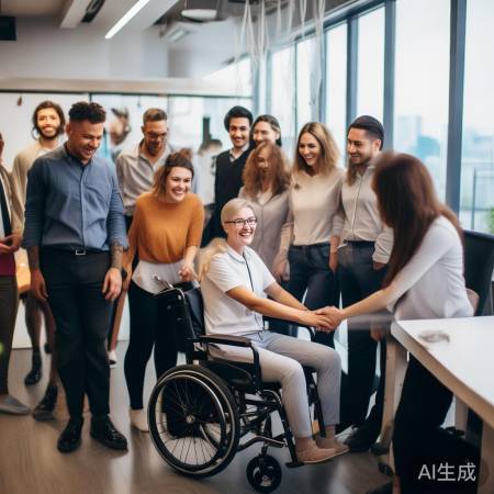 员工与残障人士互动友谊