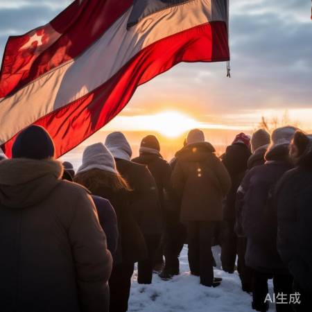大学生凌晨观升旗，激动之情溢于言表