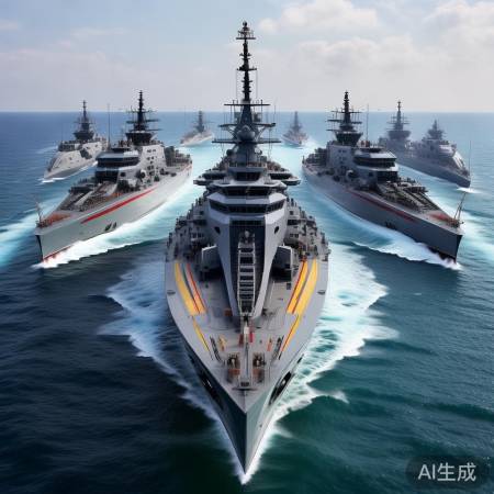 快艇扬帆五星红旗，破浪前行壮观景象