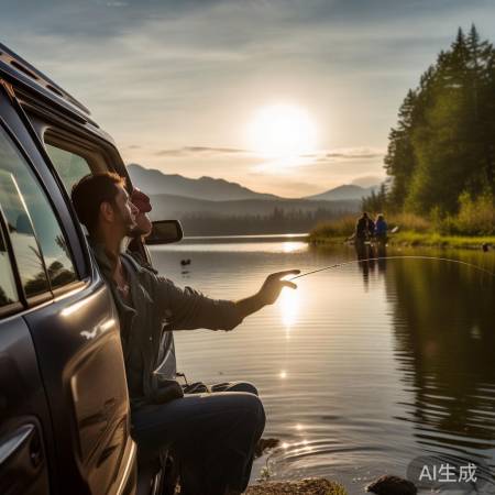 停车钓鱼，放松身心