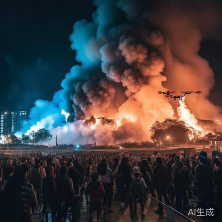 湖南浏阳无人机烟花表演突发火灾，现场情况紧急