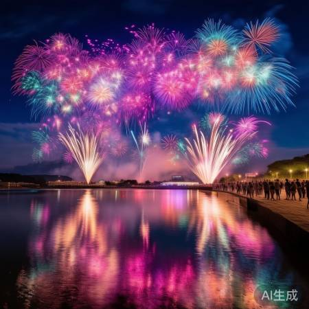 重庆长寿湖畔无人机烟花秀：璀璨夜空，视觉盛宴即将上演