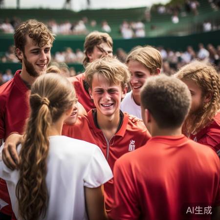 球童摔倒，队友温暖陪伴