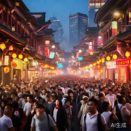 西安大唐不夜城昨日人潮涌动，57.3万人次共赏盛景