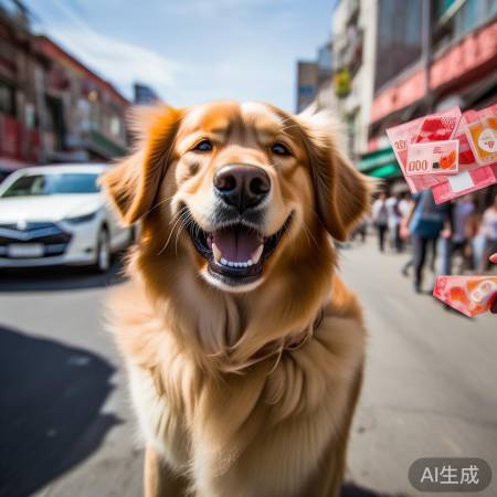 金毛犬婚礼拦车作揖，意外获200元红包喜提热搜