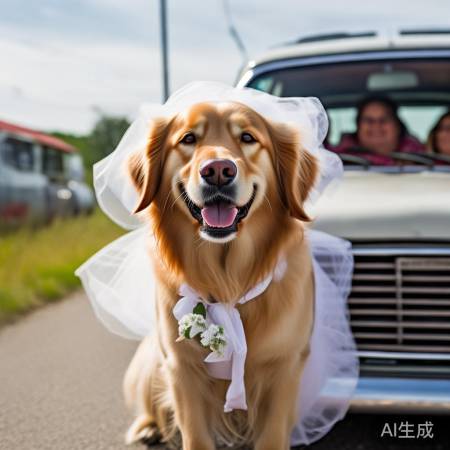 金毛拦车婚礼，生活趣事分享