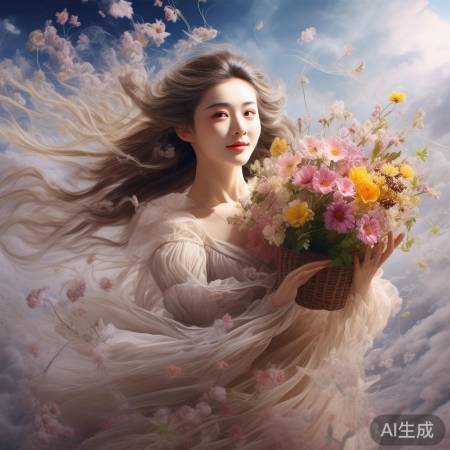 迪丽热巴演绎天女散花，东方美学惊艳亮相