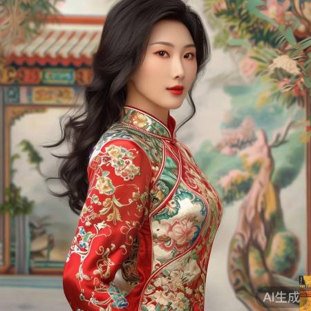 李沁旗袍美得不可方物