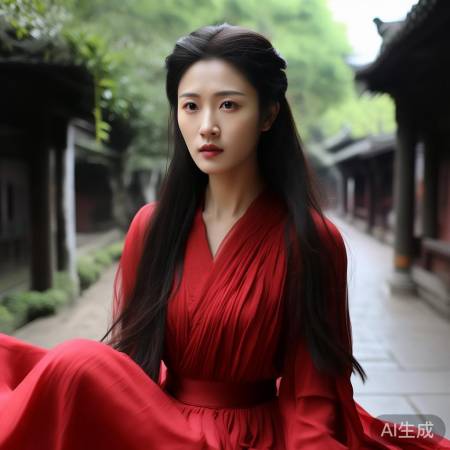 李沁红衣惊艳，演技精湛