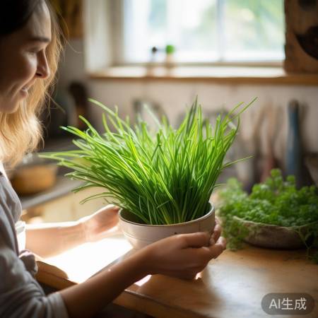 女子晒妈妈种植绿色蒜黄，天然美味引关注