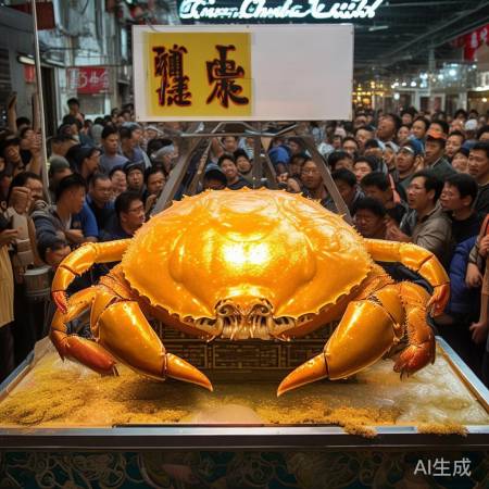 湖北蟹王竞拍盛况