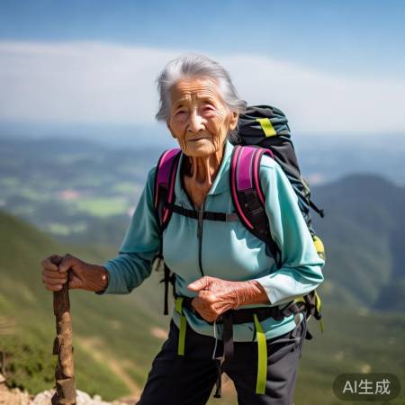 83岁李奶奶爬山夺冠