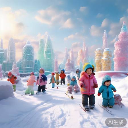 哈尔滨雪景，冬日活动盛宴