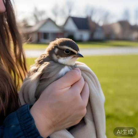 市民救助冻燕子