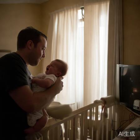 爸爸用声音安抚哭闹宝宝