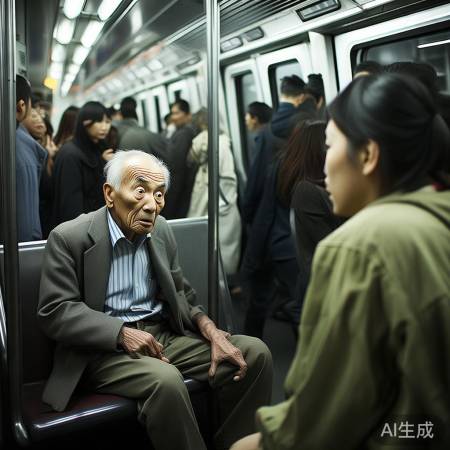 老人误坐女生位，非故意行为