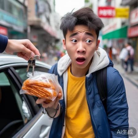学生买淀粉肠遭遇不测，车钥匙被拔引关注