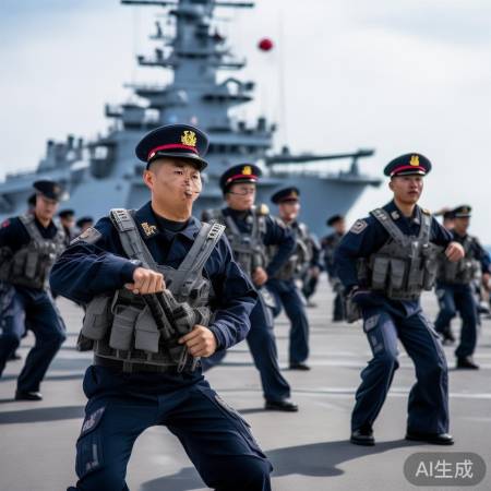 福建舰官兵实战训练