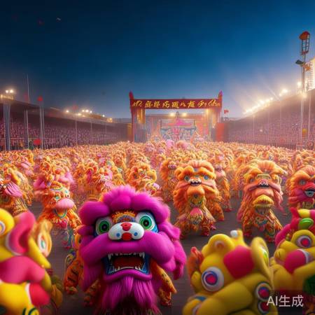 全运会百头醒狮惊艳亮相