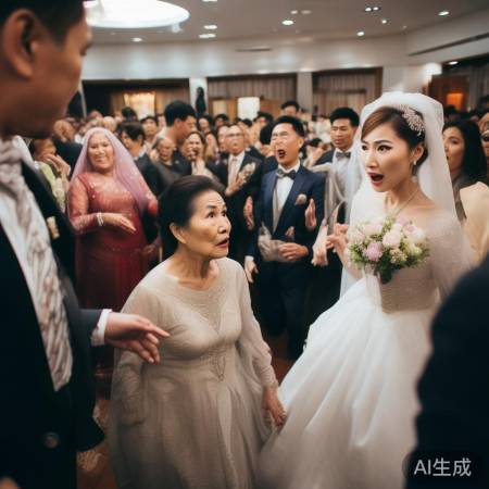 老太太抢喜现场被制止，新娘入场引关注