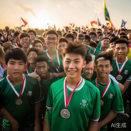 广东U20男足16年后再夺银，荣耀时刻！