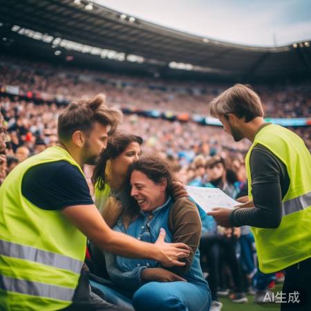 “摔倒观众获暖心搀扶”