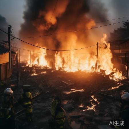 日本小镇火灾肆虐