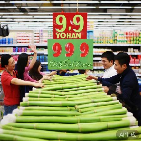 超市99元“偷”甘蔗促销