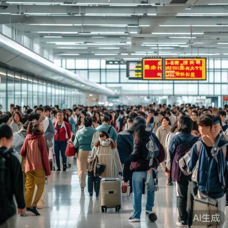 日中国游客提前回国，机场现春运式拥挤
