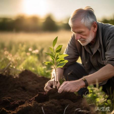 老人种树纪念亡子