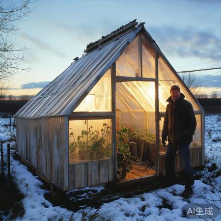 寒冷冬季，男子巧手搭建阳光暖棚，温暖家园新体验