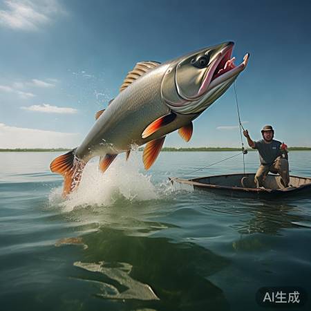 男子钓获227.2斤鱼王，现场惊现围观热潮