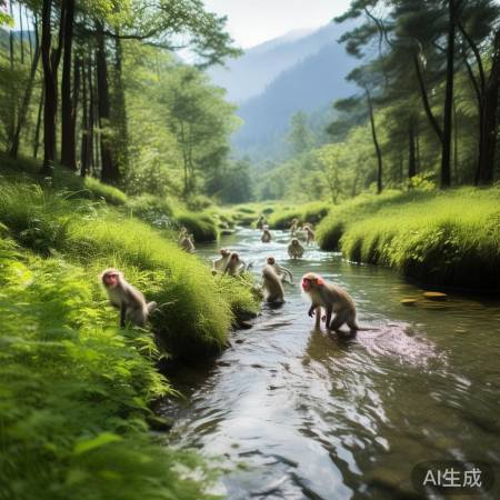 林北荒野学猴叫，猴友齐聚共欢声